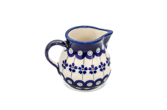 Recipient servire lapte Floral Peacock ceramica smaltuita, pictat manual, 170 ml [2]