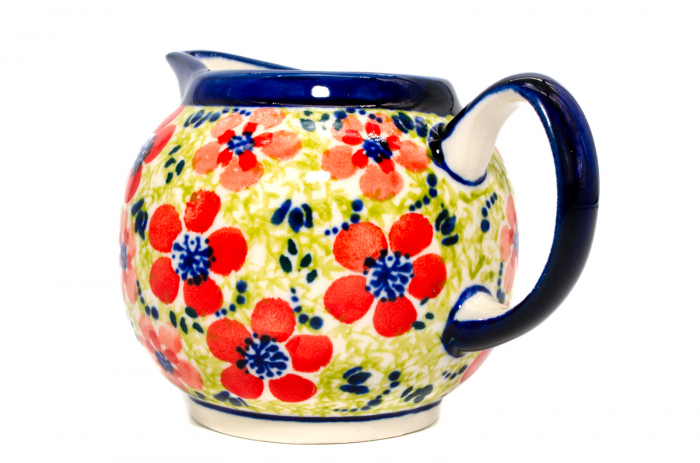 Recipient servire lapte Fire Poppies, ceramica smaltuita, pictat manual, 250 ml [6]