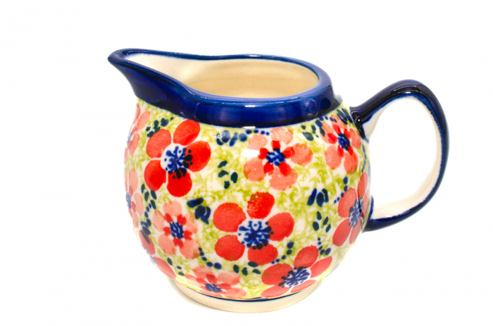 Recipient servire lapte Fire Poppies, ceramica smaltuita, pictat manual, 250 ml [3]