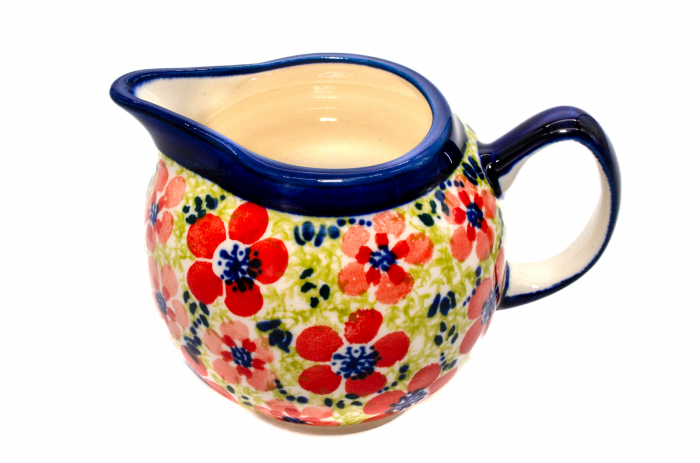 Recipient servire lapte Fire Poppies, ceramica smaltuita, pictat manual, 250 ml [2]