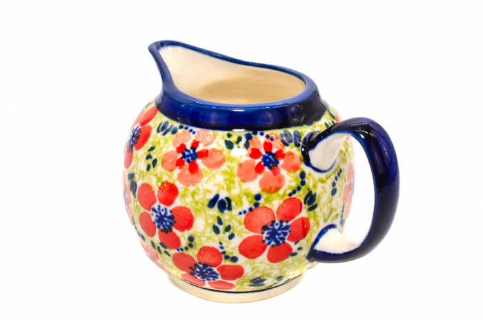 Recipient servire lapte Fire Poppies, ceramica smaltuita, pictat manual, 250 ml [5]