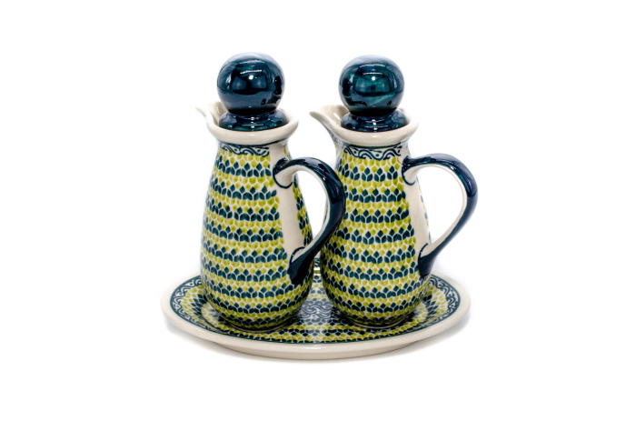 Set oliviera 2 recipiente cu tava, Leaf Bed, ceramica smaltuita, pictata manual, 22,6/18,4 x 15,0 cm [4]