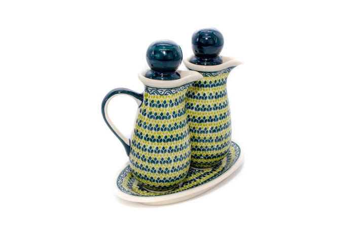 Set oliviera 2 recipiente cu tava, Leaf Bed, ceramica smaltuita, pictata manual, 22,6/18,4 x 15,0 cm [3]