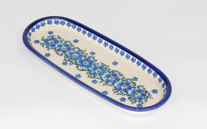 Set servire Blue Dream 2 platouri servire, ceramica poloneza pictata manual [3]