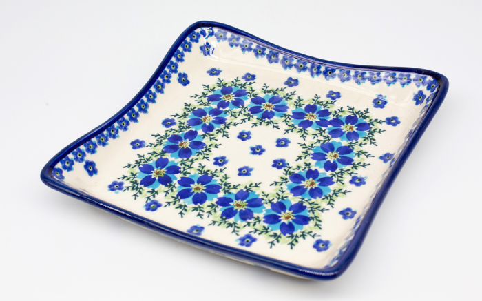 Set servire Blue Dream 2 platouri servire, ceramica poloneza pictata manual [2]