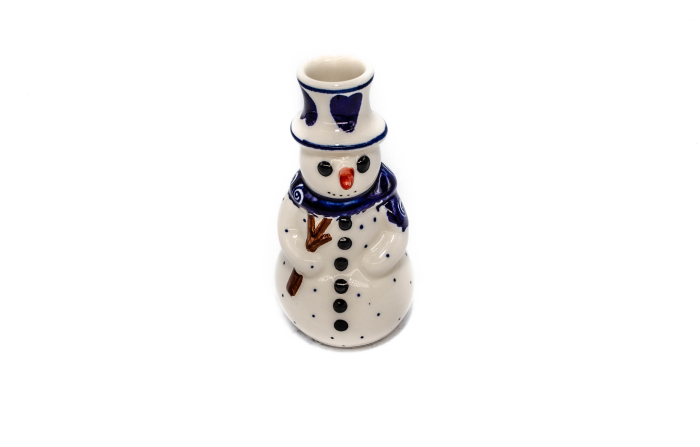 Sfesnic/suport lumanare Om de Zapada din ceramica Heart Laces, ceramica smaltuita, pictata manual,16,0cm [3]