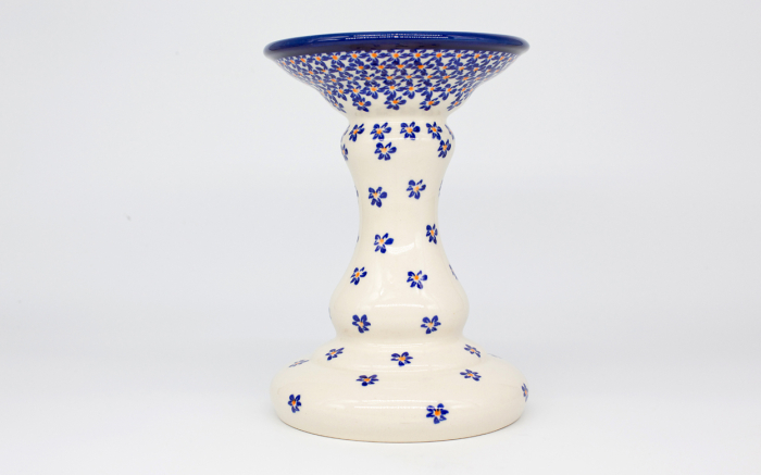 Sfesnic / suport pentru lumanare Blue Field, ceramica smaltuita, pictat manual, 19,0 cm [2]