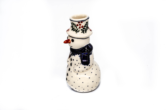 Sfesnic / suport pentru lumanare Om de Zapada din ceramica Mistletoe, ceramica smaltuita, pictata manual, 16,0cm [2]