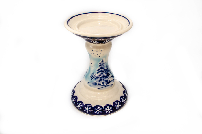 Sfesnic / suport pentru lumanare Winter Chapel, ceramica smaltuita, pictat manual, 19,0 cm [3]