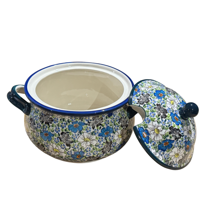 Supiera cu capac, Floral Beauty, ceramica smaltuita, pictata manual, volum 3 L [5]