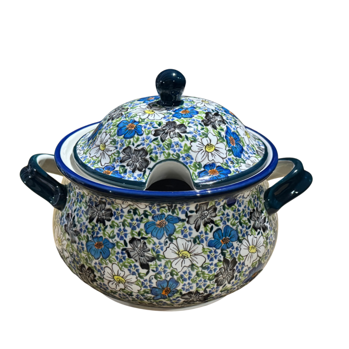 Supiera cu capac, Floral Beauty, ceramica smaltuita, pictata manual, volum 3 L [9]