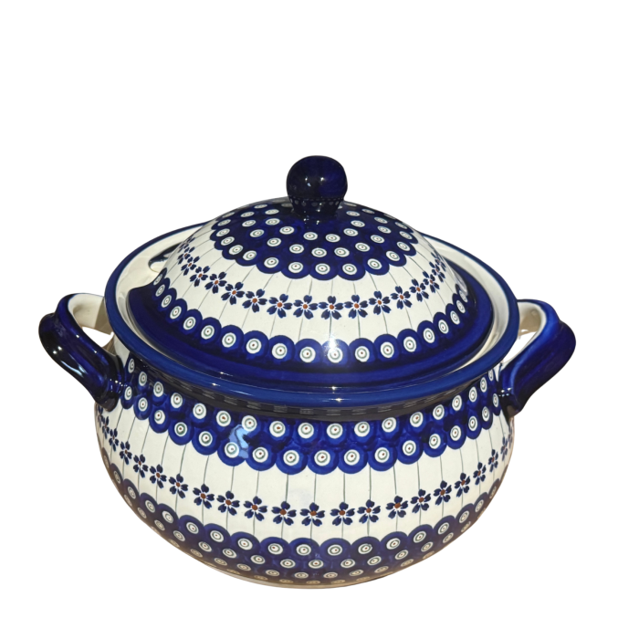 Supiera cu capac, Floral Peacock, ceramica smaltuita, pictata manual, volum 4,5 L [2]