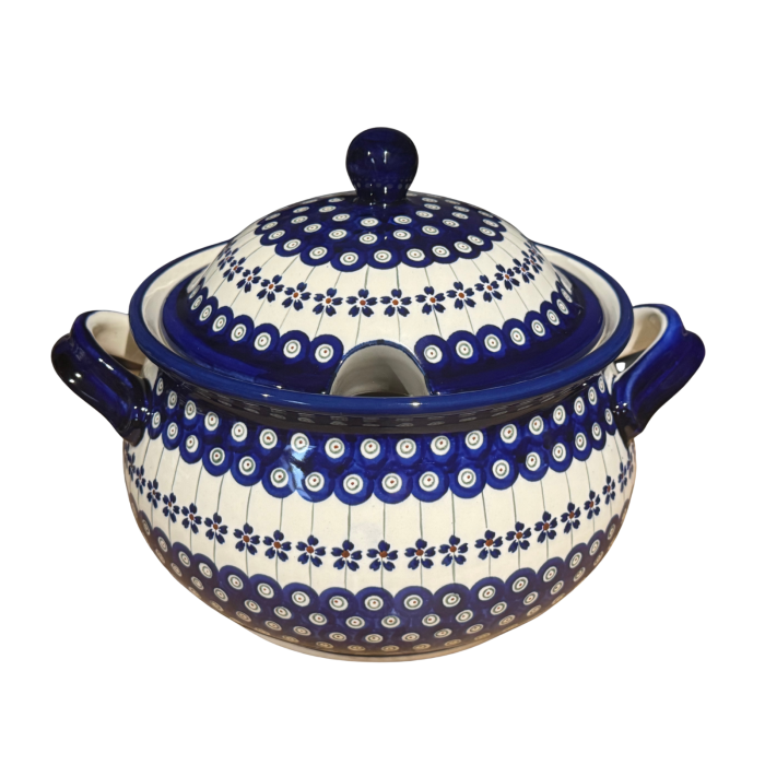 Supiera cu capac, Floral Peacock, ceramica smaltuita, pictata manual, volum 4,5 L [3]