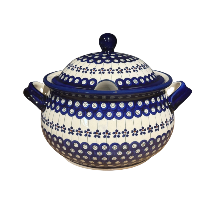 Supiera cu capac, Floral Peacock, ceramica smaltuita, pictata manual, volum 4,5 L [5]