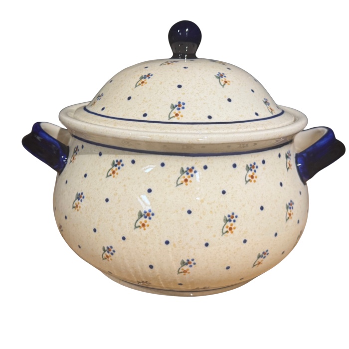 Supiera cu capac, Little Flowers, ceramica smaltuita, pictata manual, volum 4,5 L [4]