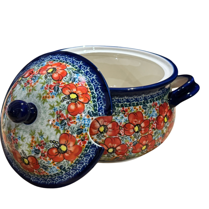 Supiera cu capac, Mother’s Garden, ceramica smaltuita, pictata manual, volum 3 L [4]