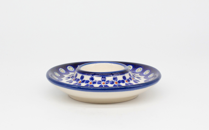 Suport pentru ou cu farfurie Floral Peacock, ceramica smaltuita, pictat manual, 11,2 cm [3]