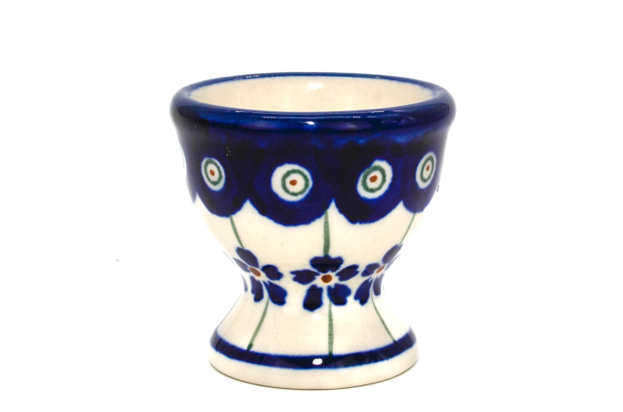 Suport pentru ou Floral Peacock, ceramica smaltuita, pictat manual, 5,5 x 6,0 cm [2]