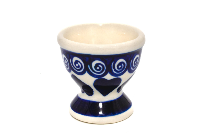 Suport pentru ou Heart Laces, ceramica smaltuita, pictat manual, 5,5 x 6,0 cm [3]