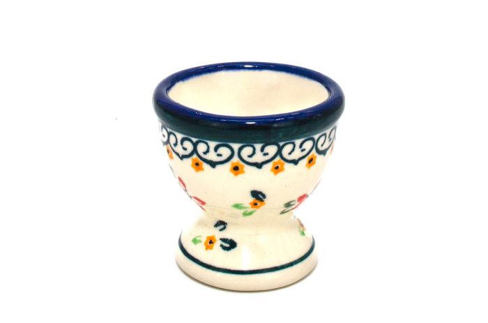 Suport pentru ou Orange Clematis, ceramica smaltuita, pictat manual, 5,5 x 6,0 cm [3]