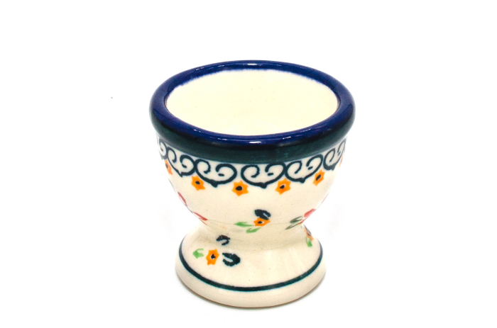 Suport pentru ou Orange Clematis, ceramica smaltuita, pictat manual, 5,5 x 6,0 cm [4]