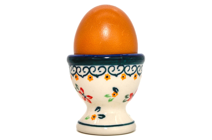 Suport pentru ou Orange Clematis, ceramica smaltuita, pictat manual, 5,5 x 6,0 cm [6]