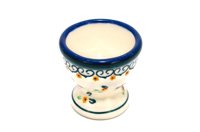 Suport pentru ou Orange Clematis, ceramica smaltuita, pictat manual, 5,5 x 6,0 cm [5]