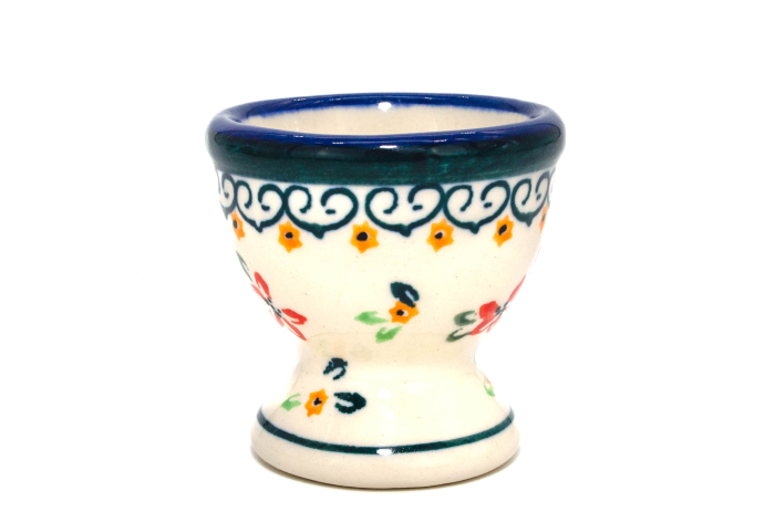 Suport pentru ou Orange Clematis, ceramica smaltuita, pictat manual, 5,5 x 6,0 cm [2]