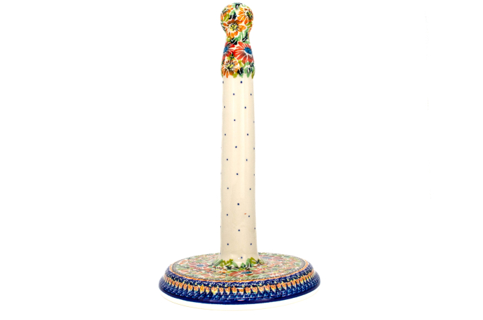 Suport rola hartie, Floral Jungle, ceramica smaltuita, pictat manual, 33 cm [3]
