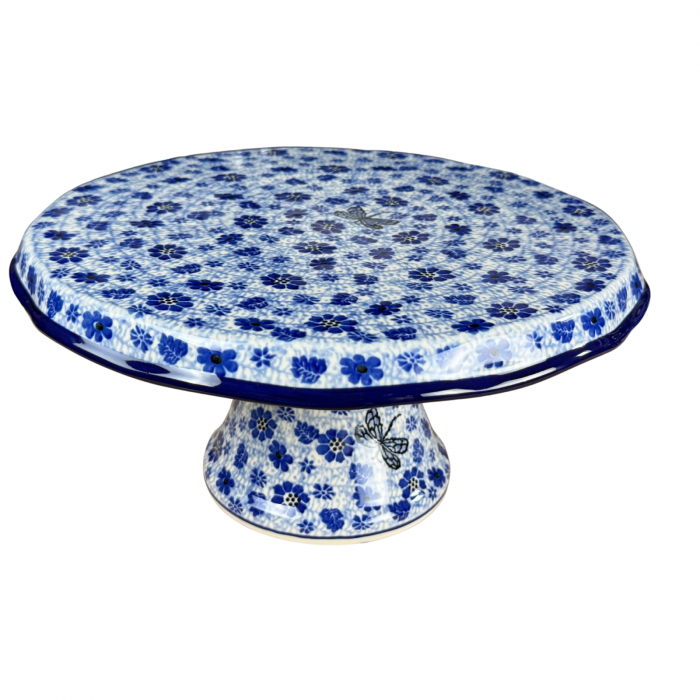 Suport tort cu picior, Butterfly Dance, ceramica pictata manual 14,0 X 29, 0 cm [4]