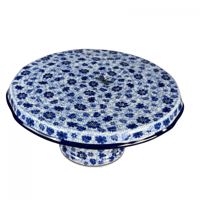 Suport tort cu picior, Butterfly Dance, ceramica pictata manual 14,0 X 29, 0 cm [8]
