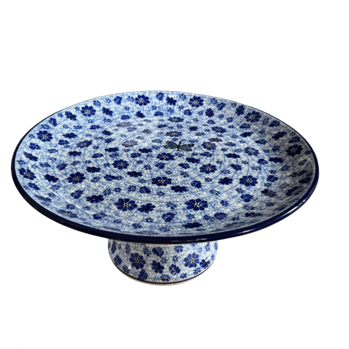 Suport tort cu picior, Butterfly Dance, ceramica pictata manual  13,5 X 30, 0 cm [8]