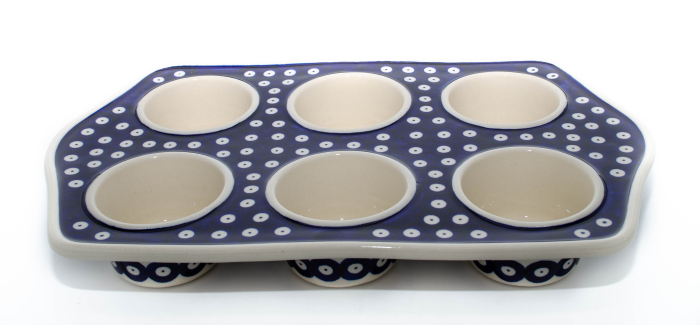 Tava briose Blue Eyes, ceramica smaltuita, pictata manual, 22,2 x 37,8 cm [2]