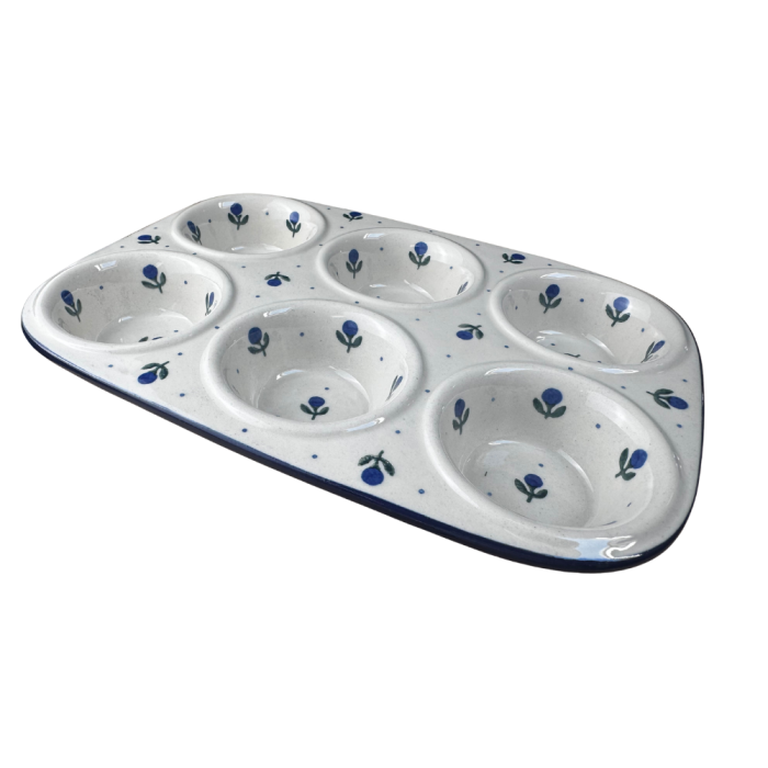 Tava briose Blue Spring, ceramica smaltuita, pictata manual, 29,0 x 20.0 cm [4]
