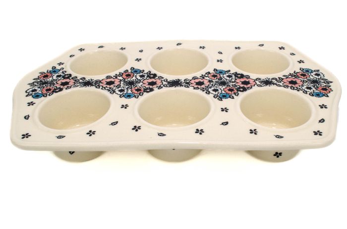 Tava briose, ceramica smaltuita, Floral Print, pictata manual, 22,2 x 37,8 cm [3]