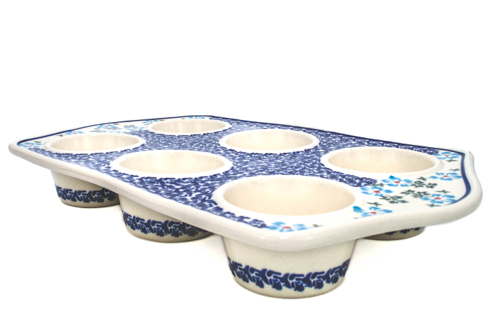 Tava briose ceramica smaltuita Forget-me-nots, pictata manual, 22,2 x 37,8 cm [4]