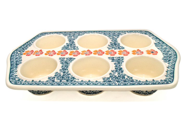 Tava briose ceramica smaltuita Poppy Rain, pictata manual, 22,2 x 37,8 cm [6]