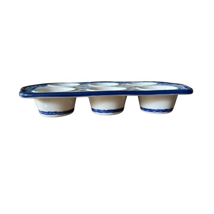 Tava briose, Little Blue Flowers, ceramica smaltuita, pictata manual, 22,2 x 37,8 cm [9]