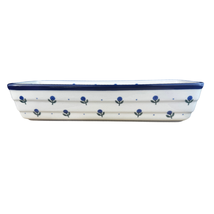 Tava chec Blue Spring, ceramica smaltuita, pictata manual, 31,0 X 12,0 cm [4]