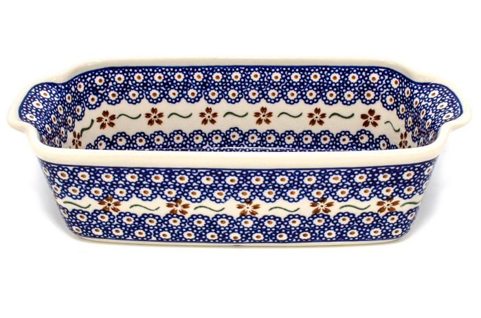 Tava cozonac Flowery, ceramica smaltuita, pictata manual, 26,5 x 12,5 cm, volum 1,0 L [2]