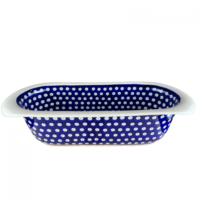 Tava cozonac Blue Eyes , ceramica smaltuita, pictata manual, 39,0 x 17,5 cm [6]