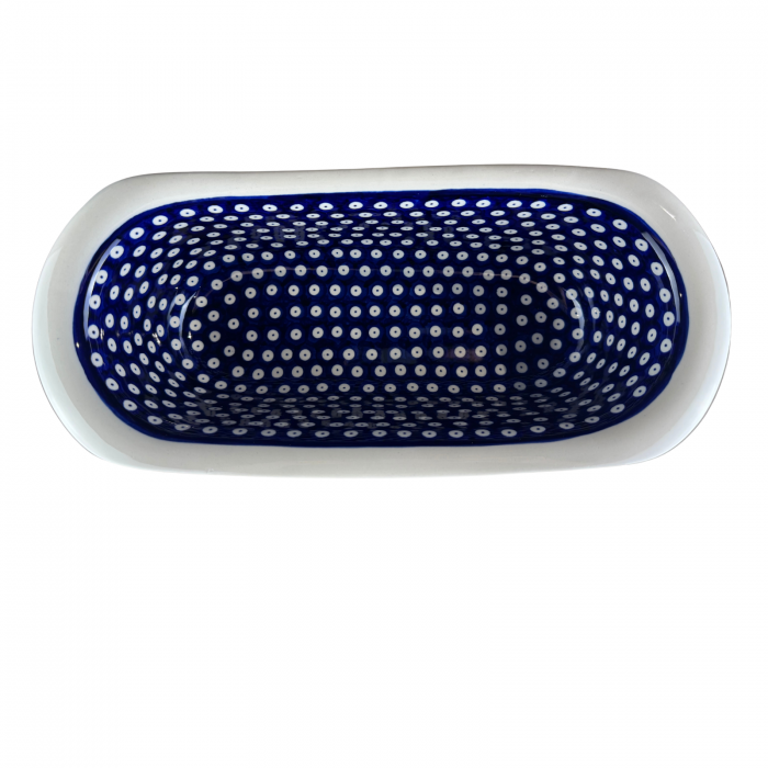Tava cozonac Blue Eyes , ceramica smaltuita, pictata manual, 39,0 x 17,5 cm [11]