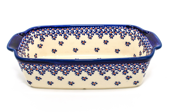 Tava cozonac Blue Field, ceramica smaltuita, pictata manual, 26,5 x 12,5 cm, volum 1,0 L [2]
