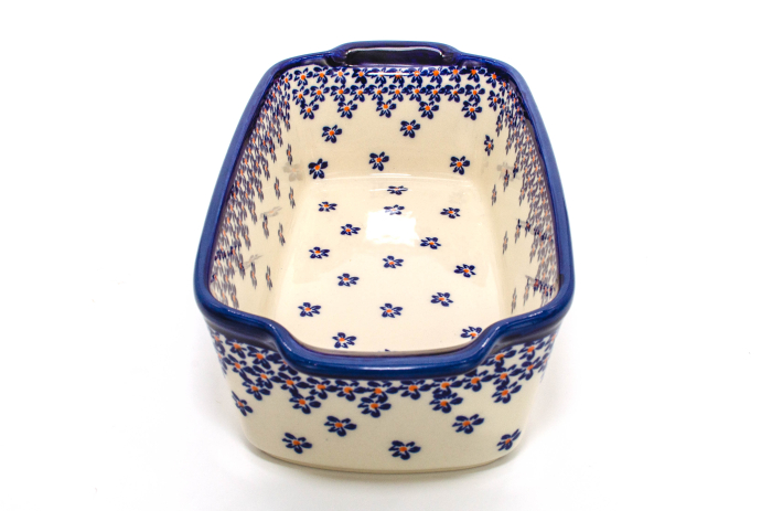 Tava cozonac Blue Field, ceramica smaltuita, pictata manual, 26,5 x 12,5 cm, volum 1,0 L [3]