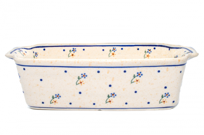Tava cozonac Little Flowers, ceramica smaltuita, pictata manual, 26,5 x 12,5 cm, volum 1,0 L [4]