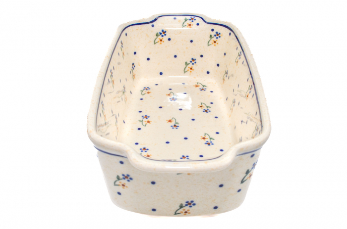 Tava cozonac Little Flowers, ceramica smaltuita, pictata manual, 26,5 x 12,5 cm, volum 1,0 L [6]