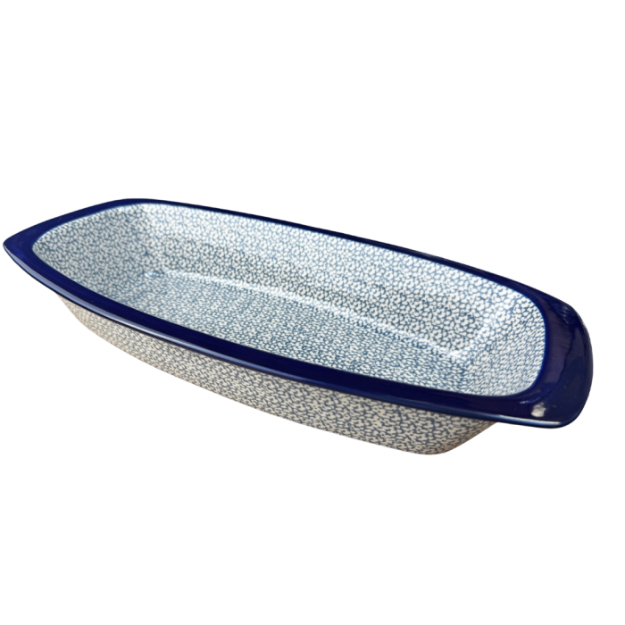 Tava cozonac Blue Sea, ceramica smaltuita, pictata manual, 36,0 x 18,0 cm [6]