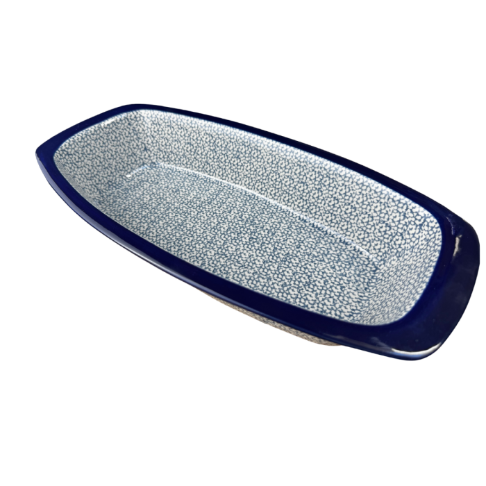 Tava cozonac Blue Sea, ceramica smaltuita, pictata manual, 36,0 x 18,0 cm [3]