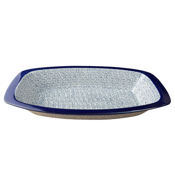 Tava cozonac Blue Sea, ceramica smaltuita, pictata manual, 36,0 x 18,0 cm [2]