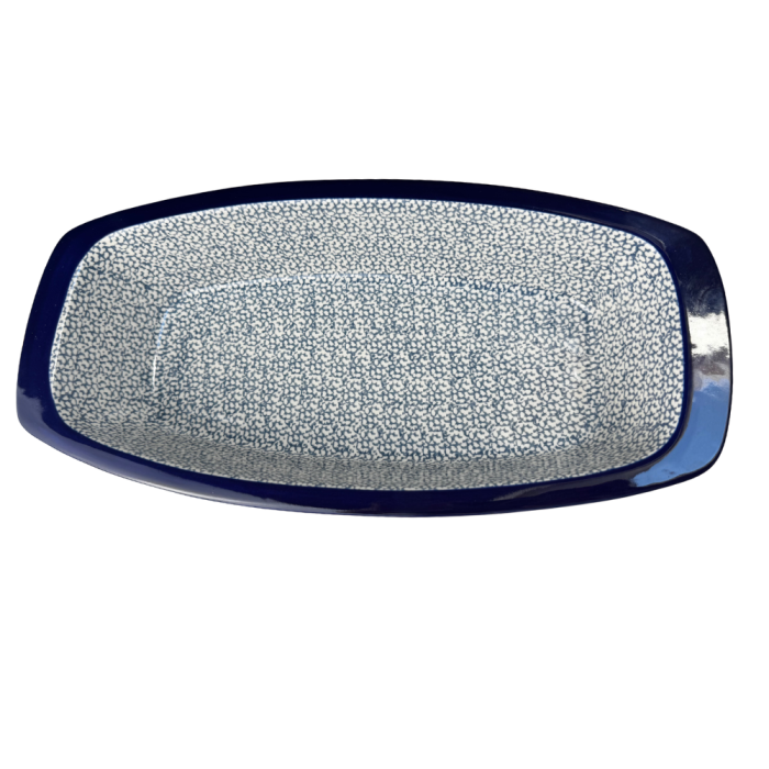 Tava cozonac Blue Sea, ceramica smaltuita, pictata manual, 36,0 x 18,0 cm [5]